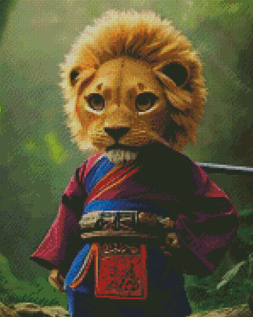 Asian Warrior Lion Diamond Paintings