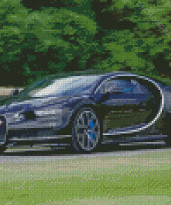 Black Bugatti Chiron Car Diamond Paintings