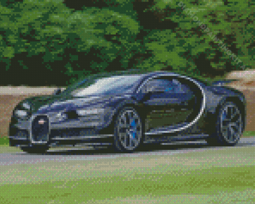 Black Bugatti Chiron Car Diamond Paintings