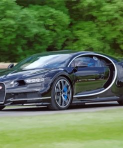 Black Bugatti Chiron Car Diamond Paintings