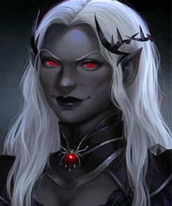 Black Elf With Red Eyes Diamond Paintings