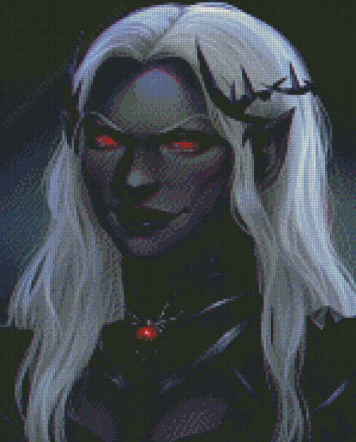 Black Elf With Red Eyes Diamond Paintings