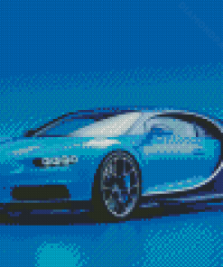 Blue Bugatti Chiron Diamond Paintings