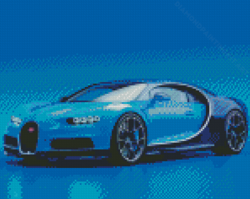 Blue Bugatti Chiron Diamond Paintings