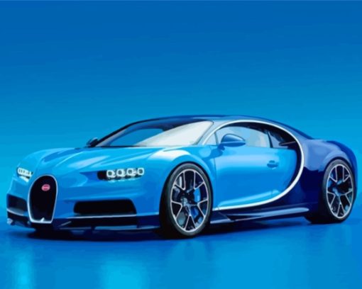 Blue Bugatti Chiron Diamond Paintings