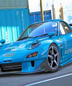 Blue Mazda RX7 Diamond Paintings