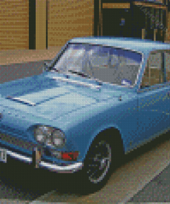 Blue Triumph Car Diamond Paintings