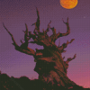 Bristlecone Pine Tree With Fall Moon Diamond Paintings