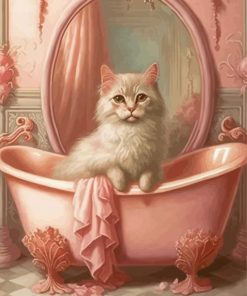 Cat In Bath Diamond Paintings