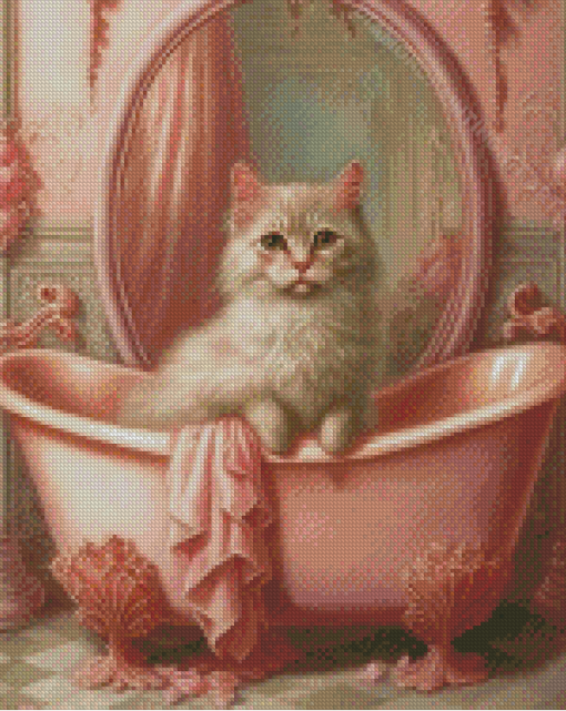 Cat In Bath Diamond Paintings