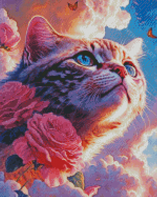 Cat In The Clouds Diamond Paintings