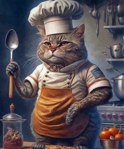 Chef Cat Cooking Diamond Paintings