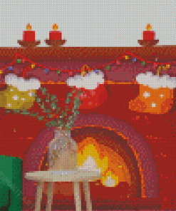 Chrismas Fireplace Diamond Paintings