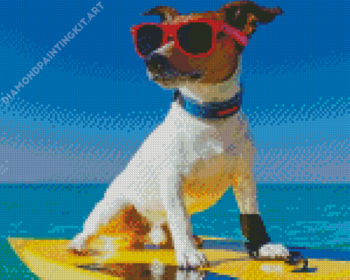 Cool Beach Dog Diamond Paintings