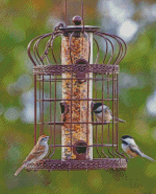 Cool Bird Feeder Diamond Paintings