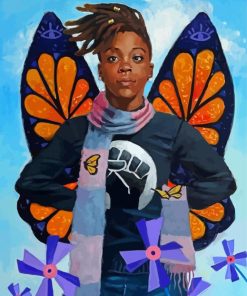 Cool Black Woman Butterfly Diamond Paintings