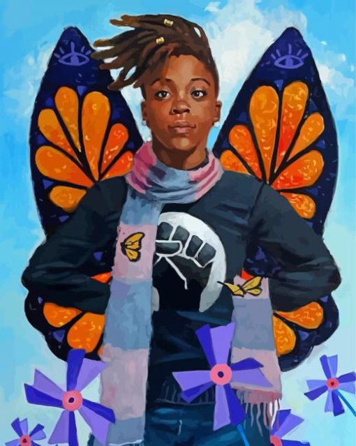 Cool Black Woman Butterfly Diamond Paintings