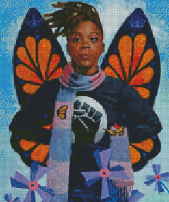 Cool Black Woman Butterfly Diamond Paintings