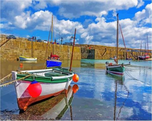 Cornwall Fishing Boats Diamond Paintings