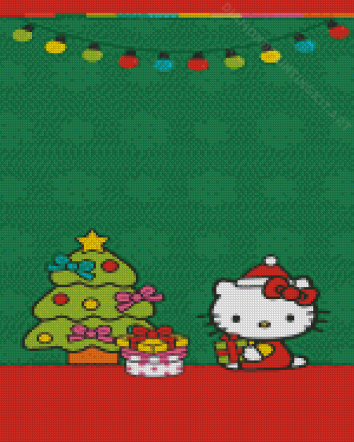 Cute Hello kitty Christmas Diamond Paintings