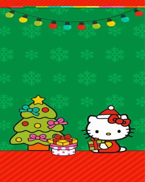 Cute Hello kitty Christmas Diamond Paintings