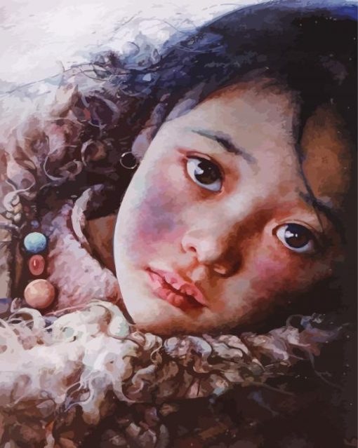 Cute Tibetan Girl Diamond Paintings