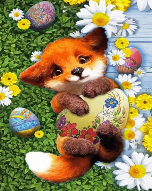 Cute Easter Fox Diamond Paintings