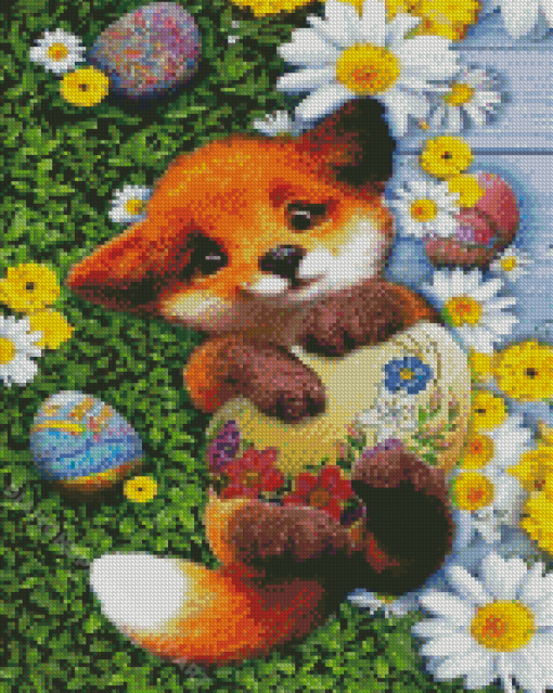 Cute Easter Fox Diamond Paintings