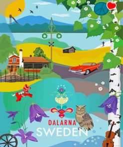 Dalarna Sweden Poster Diamond Paintings