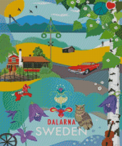 Dalarna Sweden Poster Diamond Paintings