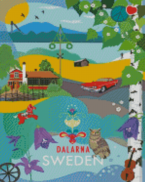 Dalarna Sweden Poster Diamond Paintings