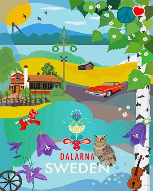 Dalarna Sweden Poster Diamond Paintings