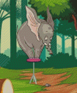 Elephant Scared Of Mouse Diamond Paintings