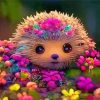 Floral Hedgehog Diamond Paintings