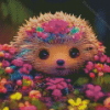 Floral Hedgehog Diamond Paintings