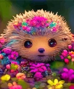 Floral Hedgehog Diamond Paintings