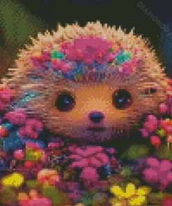 Floral Hedgehog Diamond Paintings