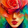 Flower Cubism Lady Diamond Paintings