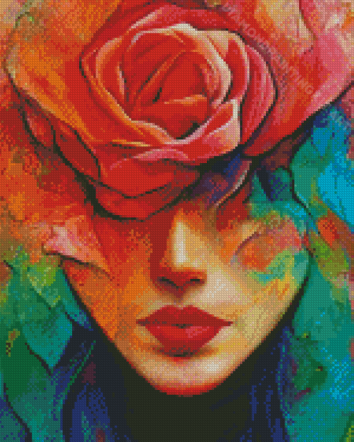 Flower Cubism Lady Diamond Paintings