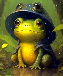 Frog Enjoying The Rain Diamond Paintings