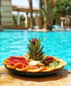 Fruits Plate In Pool Diamond Paintings