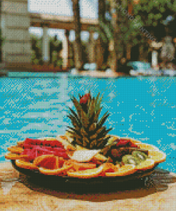 Fruits Plate In Pool Diamond Paintings