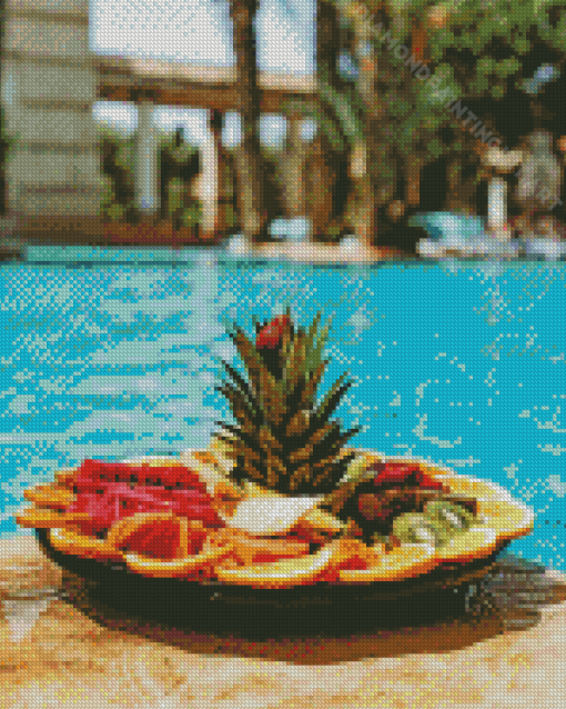 Fruits Plate In Pool Diamond Paintings