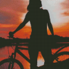 Girl Biker Silhouette Diamond Paintings