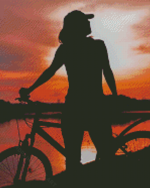 Girl Biker Silhouette Diamond Paintings