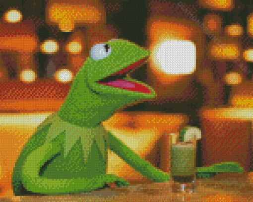 Kermit Drinking Juice Diamond Paintings