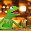 Kermit Drinking Juice Diamond Paintings