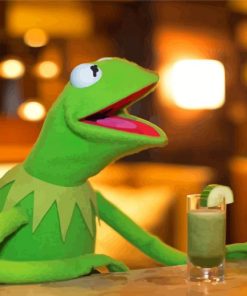 Kermit Drinking Juice Diamond Paintings