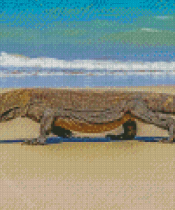 Komodo Dragon At The Beach Diamond Paintings