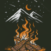 Mountain Campfire Diamond Paintings